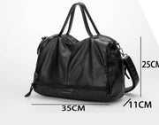 Autumn and winter new Messenger bag washed leather large capacity motorcycle bag handbags shoulder bag ladies big bag