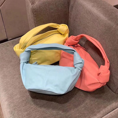 Women Colorful Cloud Dumpling Bag Soft Leather Handbag