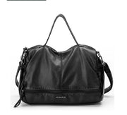 Autumn and winter new Messenger bag washed leather large capacity motorcycle bag handbags shoulder bag ladies big bag